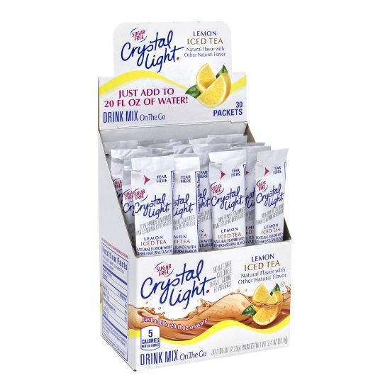 Picture of Crystal Light On-The-Go Sugar-Free Drink Mix, Iced Tea, 0.08 Fl Oz, 30 Packets Per Box, Pack Of 2 Boxes