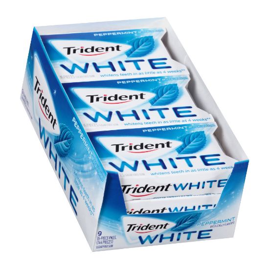 Picture of Trident White Peppermint Sugar-Free Gum, Box Of 9 Packs