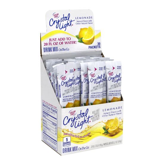 Picture of Crystal Light On-The-Go Sugar-Free Drink Mix, Lemonade, 0.17 Fl Oz, 30 Packets Per Box, Pack Of 2 Boxes