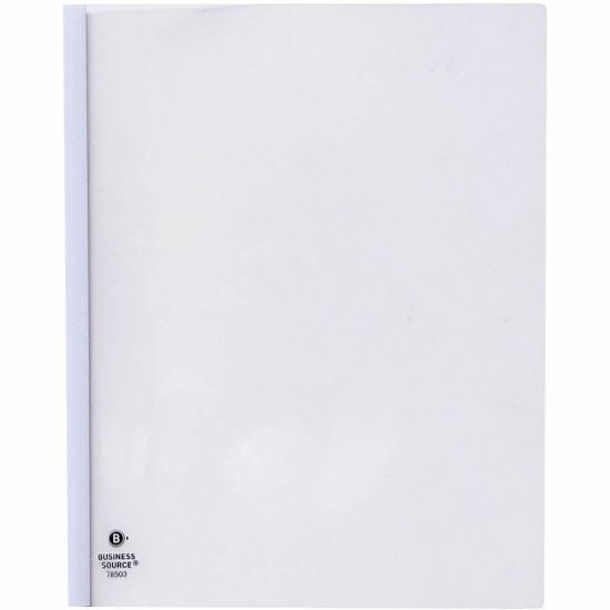 Picture of Business Source Report Cover - 1/8in Folder Capacity - 8 1/8in x 11in - Polypropylene - White - 50 / Box