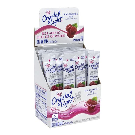 Picture of Crystal Light On-The-Go Sugar-Free Drink Mix, Raspberry Ice, 0.08 Fl Oz, 30 Packets Per Box, Pack Of 2 Boxes