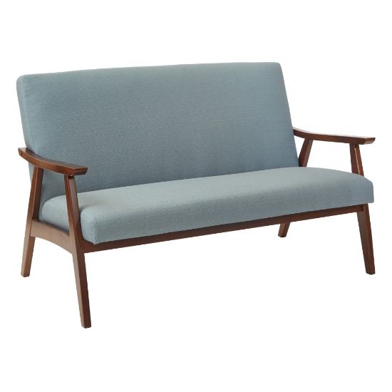 Picture of Ave Six Work Smart Davis Loveseat, Klein Sea/Medium Espresso