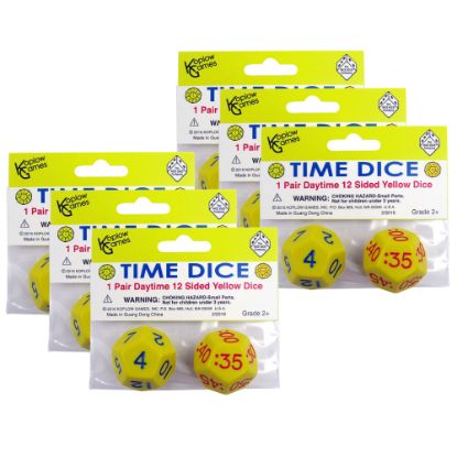 Picture of Koplow Games 2-Piece Time Dice Set, Yellow (AM), Pack Of 6 Sets