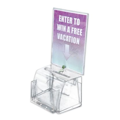 Picture of Azar Displays Plastic Suggestion Box, With Lock, Molded, Medium, 6inH x 7 3/4inW x 5 1/2inD, Clear