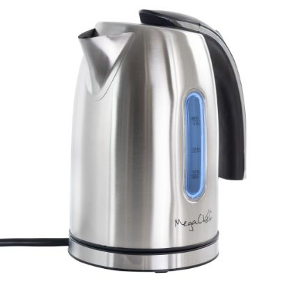 Picture of MegaChef 1.7-Liter Stainless Steel Electric Tea Kettle, With 5 Preset Temperatures, Silver