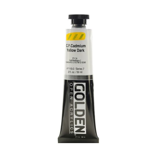 Picture of Golden OPEN Acrylic Paint, 2 Oz Tube, Cadmium Yellow Dark (CP)