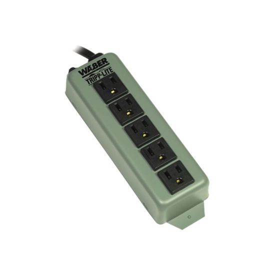 Picture of Tripp Lite Waber Industrial Power Strip 5 Outlet 6ft Cord Switchless 5-15P - Power distribution strip - 15 A - AC 120 V - input: NEMA 5-15 - output connectors: 5 (NEMA 5-15) - 6 ft cord - blue gray