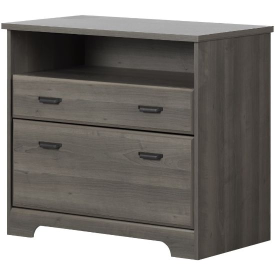 Picture of South Shore Versa 33-3/4inW x 19inD Lateral 2-Drawer File Cabinet, Gray Maple