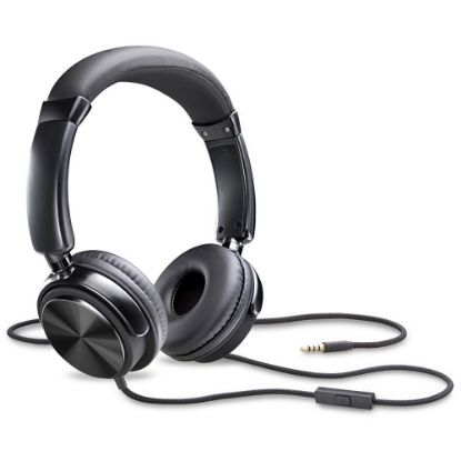 Picture of Compucessory Tangle-free Headset with Mic - Stereo - Wired - Binaural - Black