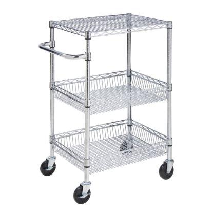 Picture of Honey-Can-Do Rolling Utility - Trolley - 3 shelves - 11 gauge steel - chrome