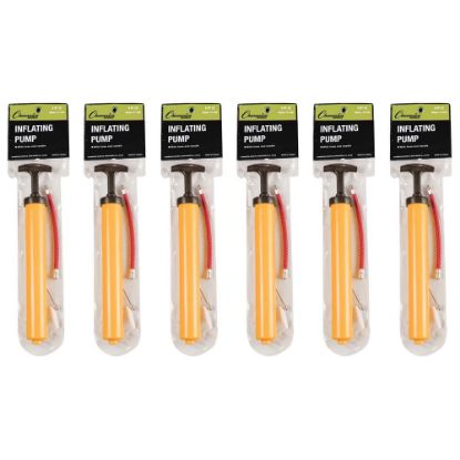 Picture of Champion Sports Plastic Hand Pumps, 12-1/4inH x 2-3/8inW x 1-3/4inD, Yellow, Pack Of 6 Pumps