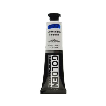 Picture of Golden OPEN Acrylic Paint, 2 Oz Tube, Cerulean Blue Chromium