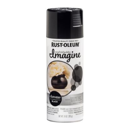 Picture of Rust-Oleum Imagine Craft and Hobby Glitter Chrome Spray Paint, 10 Oz, Black, Pack Of 4 Cans