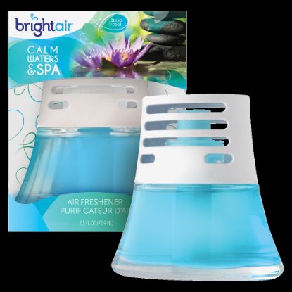 Picture of Bright Air Scented Oil Air Fresheners, Calm Waters/Spa Scent, 2.5 Oz, Blue, Pack Of 6