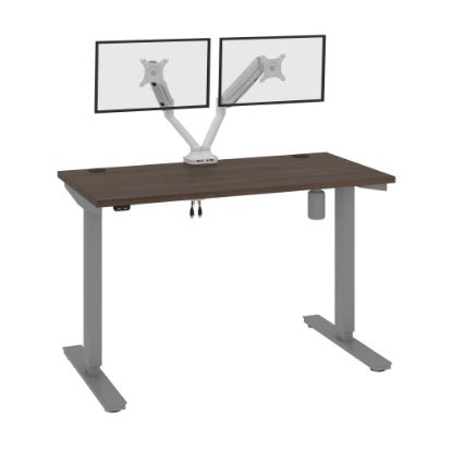 Picture of Bestar Upstand Electric 48inW Standing Desk With Dual Monitor Arm, Antigua