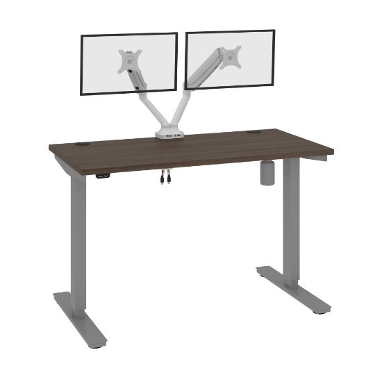 Picture of Bestar Upstand Electric 48inW Standing Desk With Dual Monitor Arm, Antigua