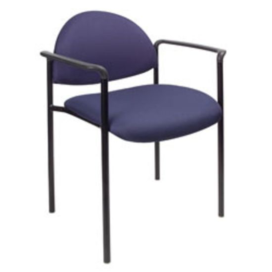 Picture of Boss Office Products Fabric Stacking Chair, With Arms, Blue