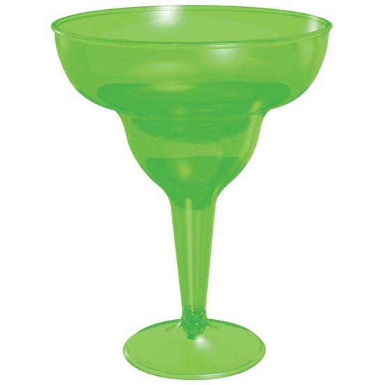 Picture of Amscan Summer Luau Plastic Margarita Glasses, 20 Oz, Green, Pack Of 20 Glasses