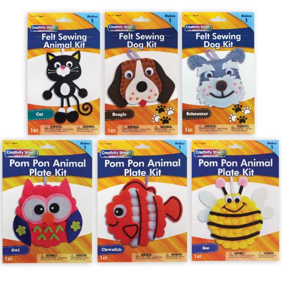 Picture of Creativity Street Felt Animal Craft Kits, Pack Of 6 Kits