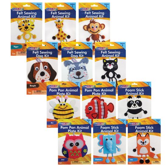 Picture of Creativity Street Felt Animal Craft Kits, Pack Of 12 Kits