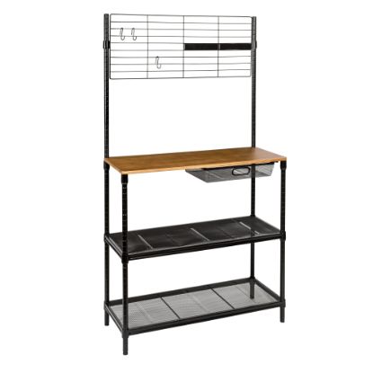 Picture of Honey Can Do Bakers Rack With Hanging Storage, 2-Shelf, Black