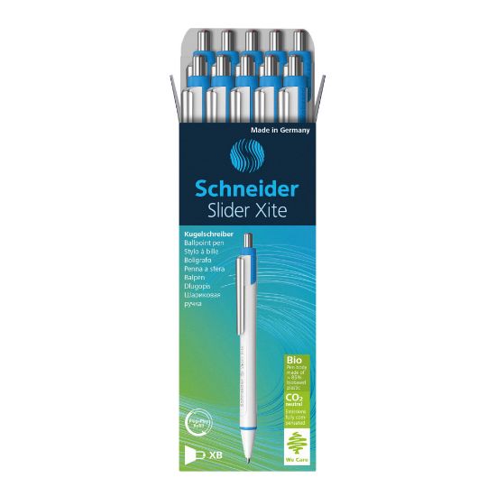 Picture of Schneider Slider Xite XB Retractable Ballpoint Pens, Extra-Bold Point, 1.4 mm, White Barrel, Red Ink, Pack Of 10 Pens