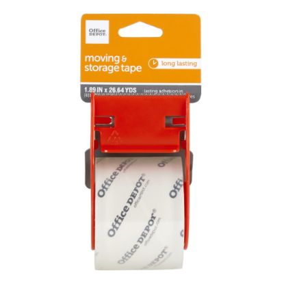 Picture of Office Depot Brand Moving & Storage Packing Tape With Dispenser, 1.89in x 26.64 Yd, Crystal Clear