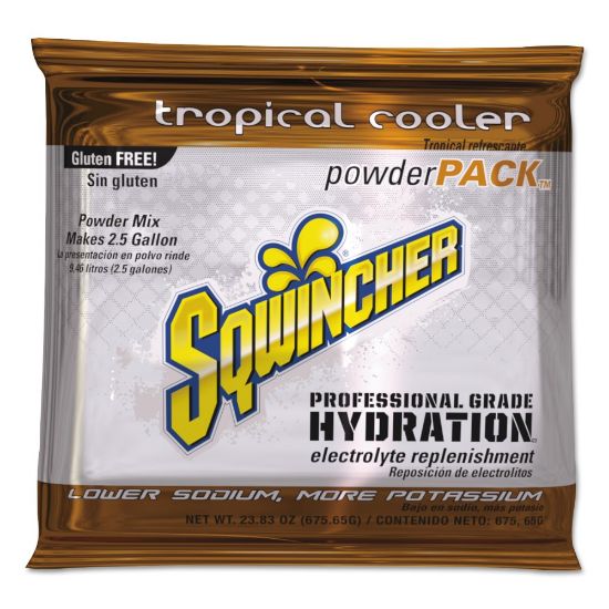 Picture of Sqwincher Powder Packs, Tropical Cooler, 23.83 Oz, Case Of 32