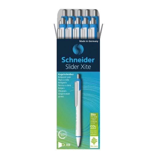 Picture of Schneider Slider Xite XB Retractable Ballpoint Pens, Extra-Bold Point, 1.4 mm, White Barrel, Black Ink, Pack Of 10 Pens