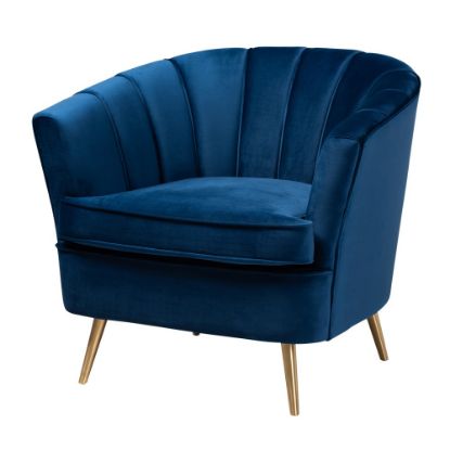 Picture of Baxton Studio 9788 Accent Chair, Navy Blue