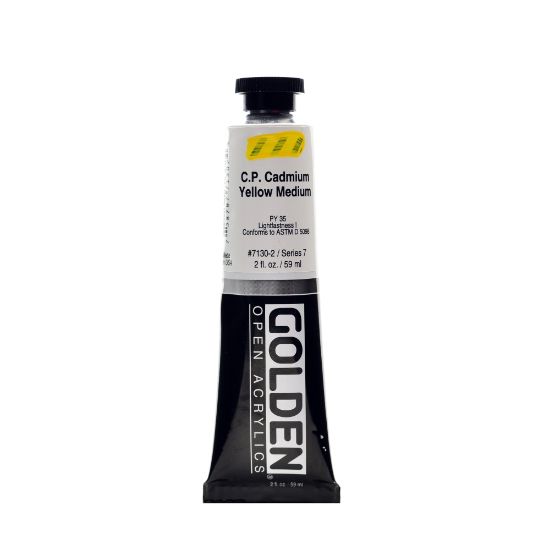 Picture of Golden OPEN Acrylic Paint, 2 Oz Tube, Cadmium Yellow Medium (CP)