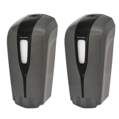 Picture of Alpine Aspen Commercial Refillable Manual Liquid Soap Dispensers, 8-3/4inH x 4-1/4inW x 3-1/4inD, Gray, Pack Of 2 Dispensers