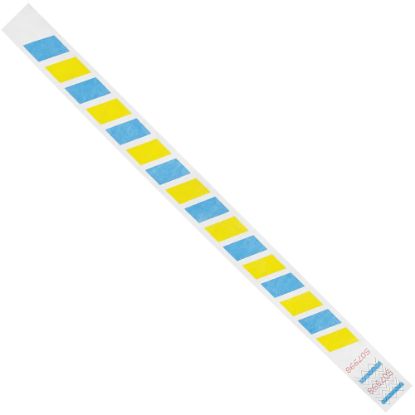 Picture of Tyvek Wristbands, Stripes, 3/4in x 10in, Blue/Yellow, Case Of 500