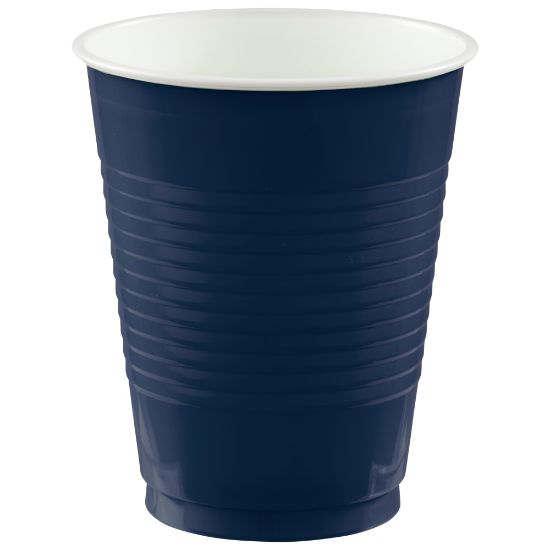 Picture of Amscan Plastic Cups, 18 Oz, Navy Blue, Set Of 150 Cups