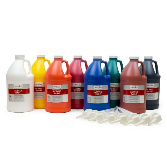 Picture of Handy Art Acrylic Paint Set With Pumps, 0.5 Gallons, Primary Colors, Set Of 8