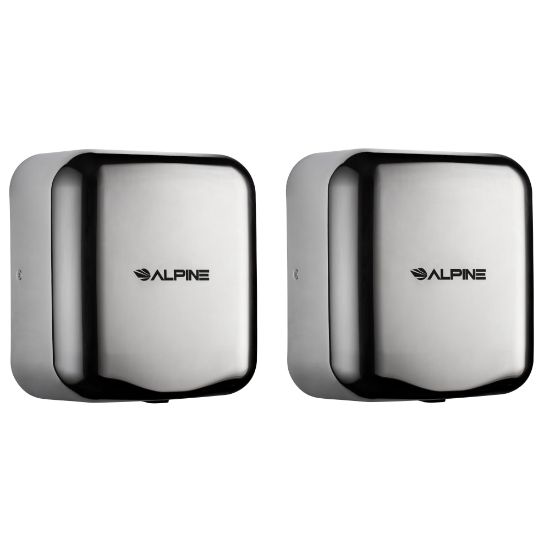 Picture of Alpine Industries Hemlock Commercial Automatic High-Speed Electric Hand Dryers, Chrome, Pack Of 2 Dryers