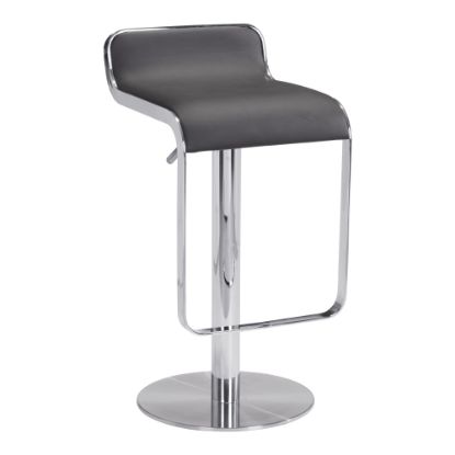 Picture of Zuo Equino Bonded Faux Leather Barstool, Espresso/Chrome