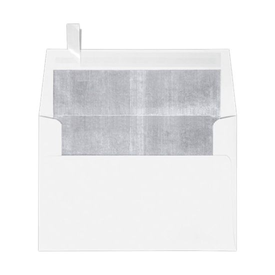 Picture of LUX Foil-Lined Invitation Envelopes A4, Peel & Press Closure, White/Silver, Pack Of 250