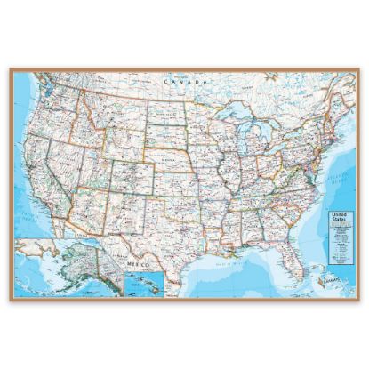 Picture of Waypoint Geographic Contemporary Laminated Wall Map, 24in x 36in, USA