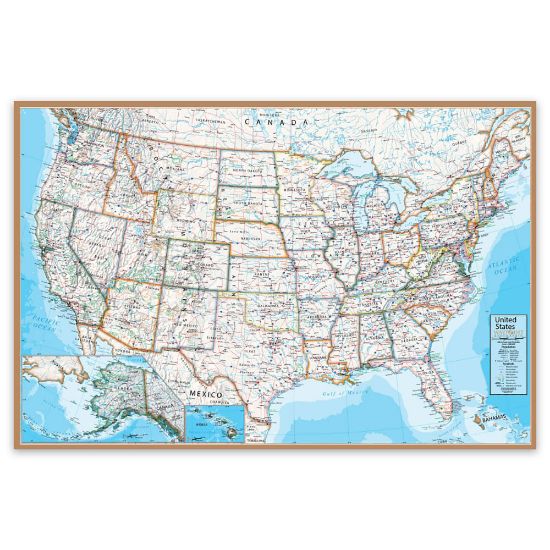 Picture of Waypoint Geographic Contemporary Laminated Wall Map, 24in x 36in, USA