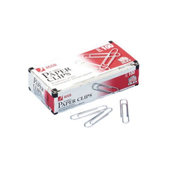 Picture of ACCO Paper Clips, Box Of 100, Jumbo, Silver