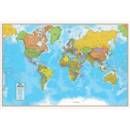 Picture of Waypoint Geographic Blue Ocean Laminated Wall Map, 24in x 36in, World