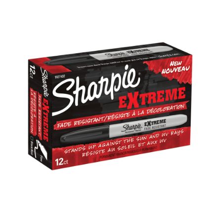 Picture of Sharpie Extreme Permanent Markers, Fine Point, Black, Pack Of 12