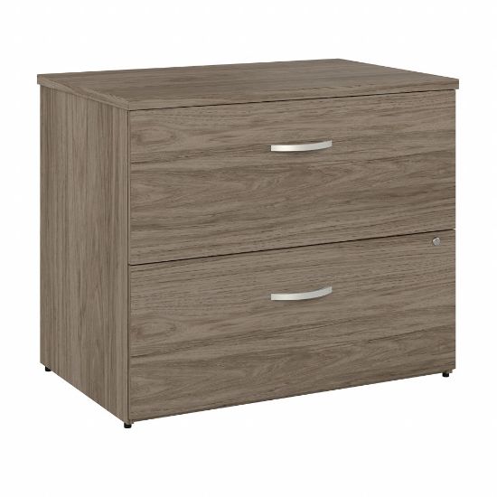 Picture of Bush Business Furniture Hybrid 35-11/16inW x 23-3/8inD Lateral 2-Drawer File Cabinet, Modern Hickory, Standard Delivery