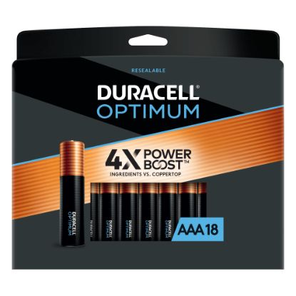 Picture of Duracell Optimum AAA Alkaline Batteries, Pack Of 18