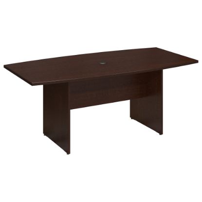 Picture of Bush Business Furniture 72inW x 36inD Boat Shaped Conference Table with Wood Base, Mocha Cherry, Standard Delivery