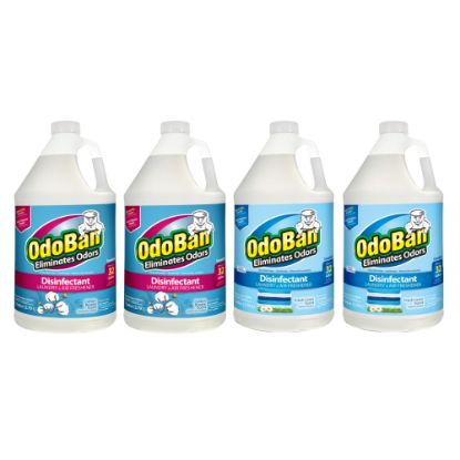 Picture of OdoBan Odor Eliminator Disinfectant Concentrate, 128 Oz, Case Of 2 Cotton Breeze And 2 Fresh Linen Scent Bottles