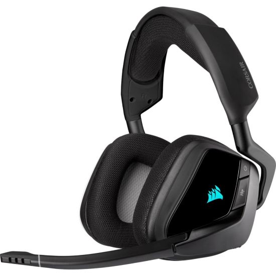 Picture of Corsair VOID RGB ELITE Wireless Premium Gaming Headset with 7.1 Surround Sound - Carbon - Stereo - Wireless - 40 ft - 32 Ohm - 20 Hz - 30 kHz - Over-the-head - Binaural - Circumaural - Omni-directional Microphone - Carbon