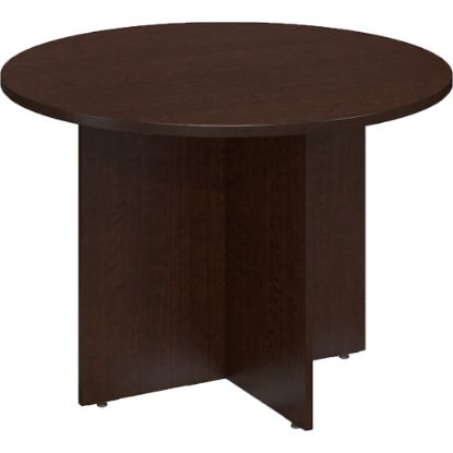 Picture of Bush Business Furniture Round Conference Table with Wood Base, 42inW, Mocha Cherry, Standard Delivery