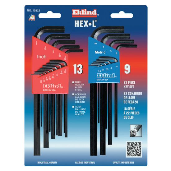 Picture of Eklind 22-Piece L Wrench Hex Key Set, SAE and Metric